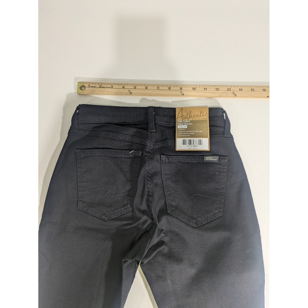 Authentic by Silver Jeans Women's The Curvy High Rise Skinny Jean, Black, 4/29 - Picture 7 of 8